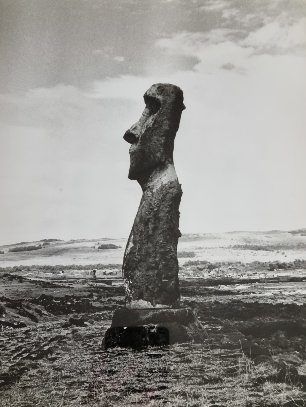 Original Film Photograph, Moai, Easter Island, 1970, Frame 41 x 31 cm