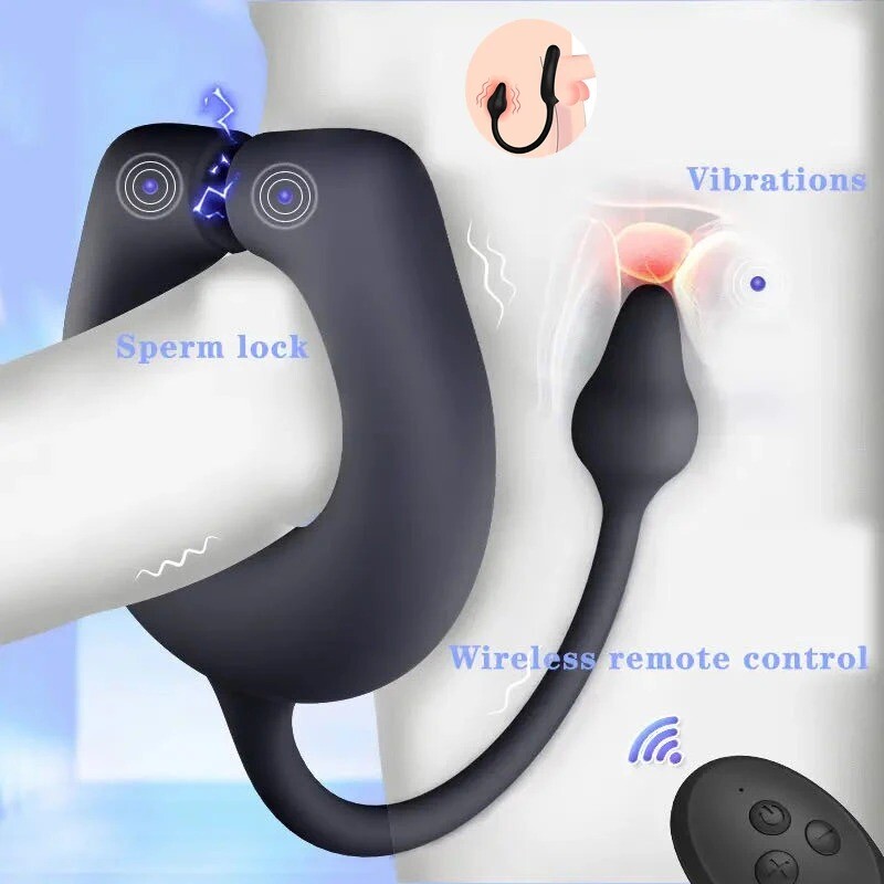Electric Penis-Stretcher Enhancer-Ball-Scrotum-Ring-Delay-Ejaculation Men Remote