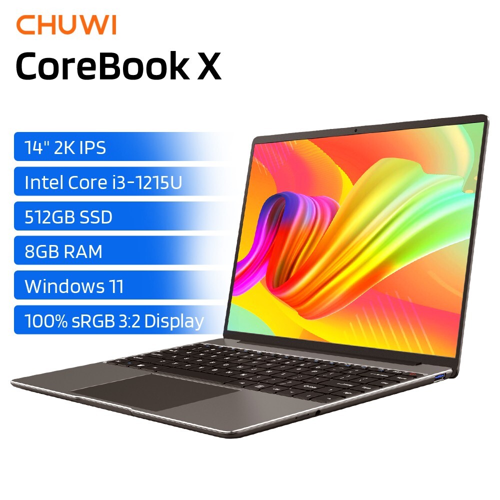 CHUWI CoreBook X 14.1\'\' Laptop Intel Core i3-1215U 4.4GHz 8GB RAM 512GB SSD W11H