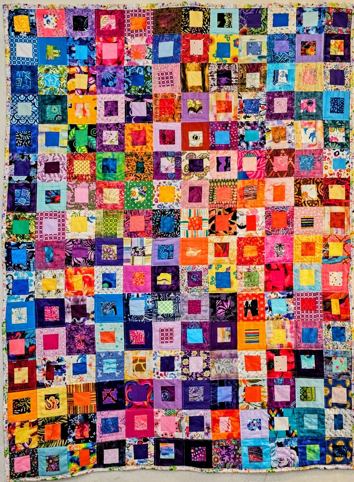  100%  COTTON TUMMY TIME BABY QUILT.  HANDMADE IN THE USA.  