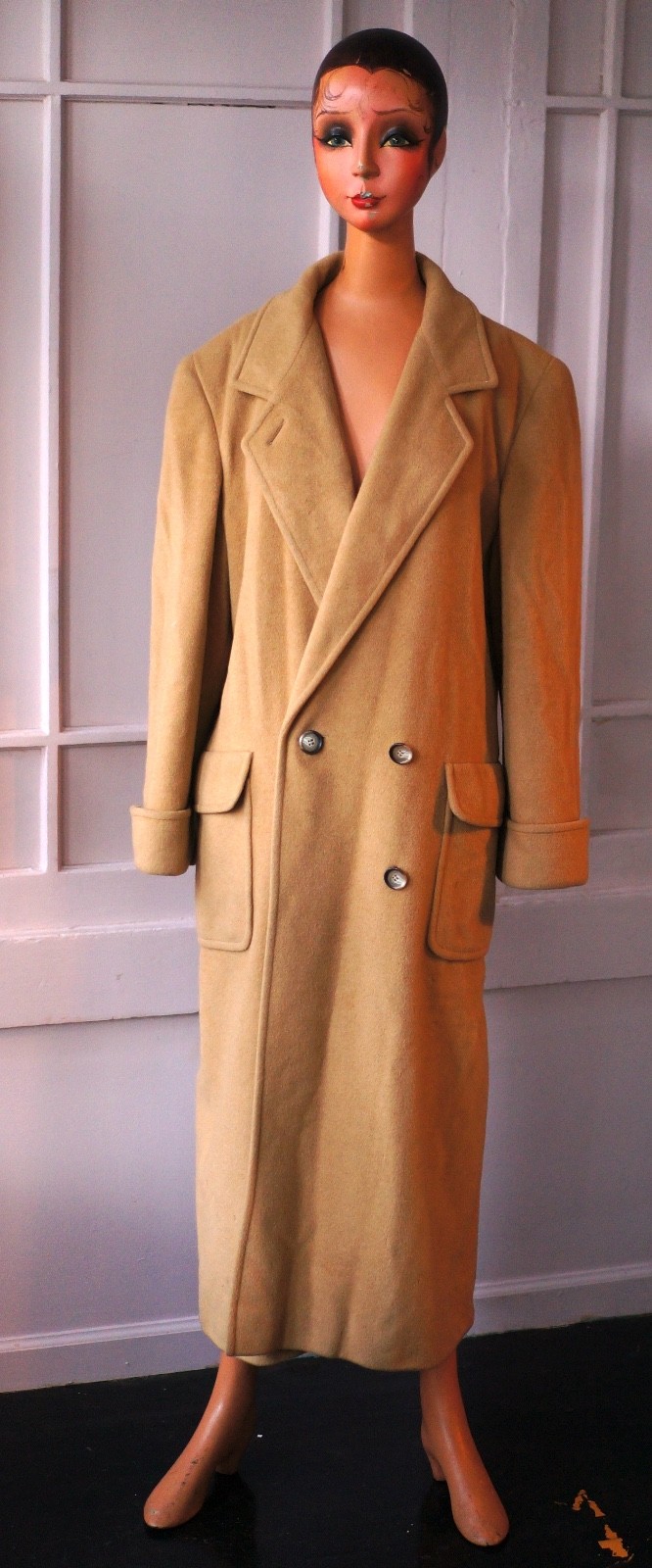 Saks Fifth Avenue Long Pure Camel Hair Union Made 1970s Vintage Coat Size 10