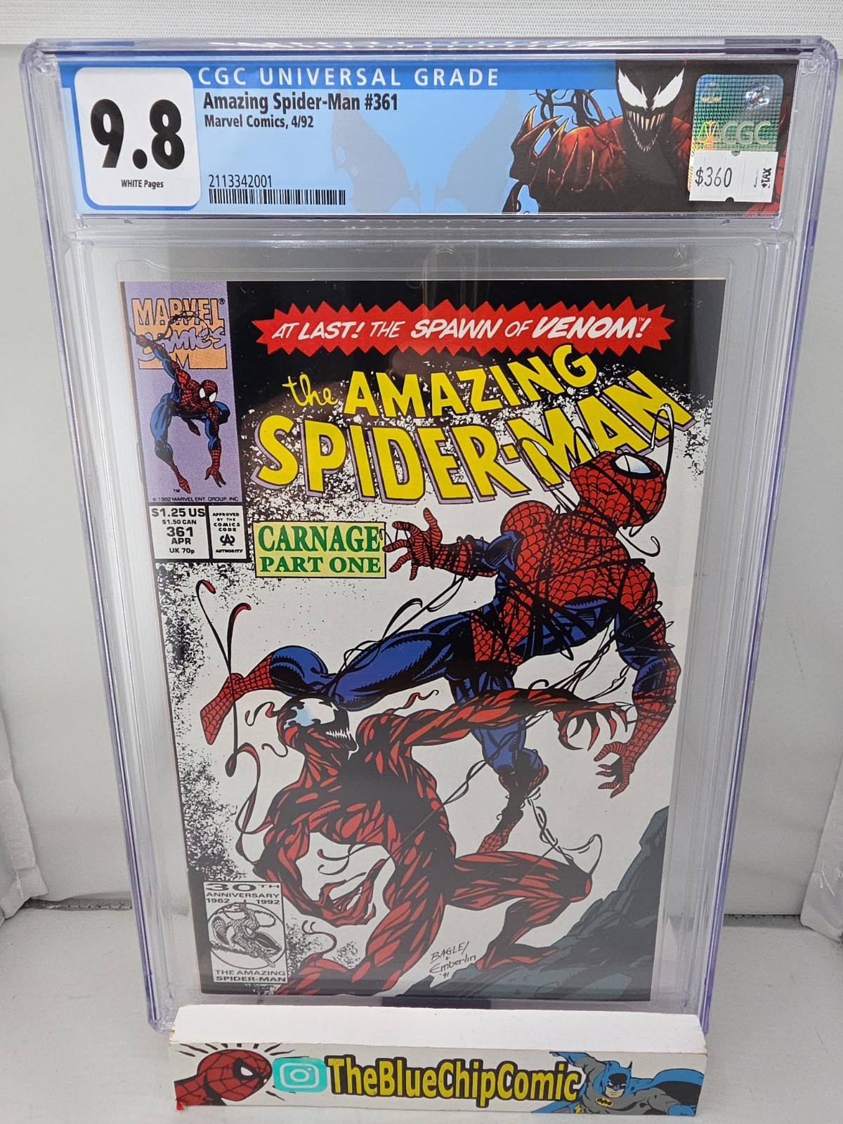 Amazing Spider-Man #361 CGC 9.8 1st full Carnage Marvel Comics 1992 White Pages