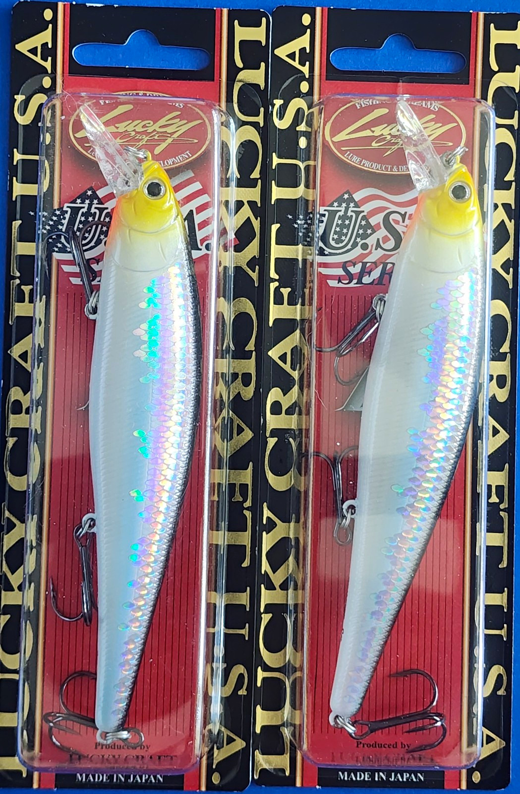 2pk Lucky Craft POINTER 128 SP Suspending Jerkbait 5in 1oz MS Impulse Shad (2)
