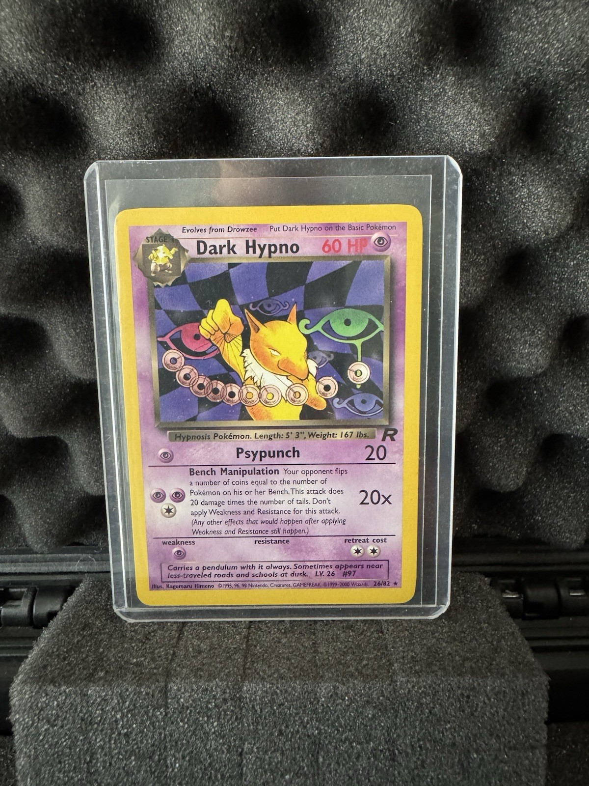 Pokemon Dark Hypno 26/82 Team Rocket 2000 Unlimited Regular Rare English 60HP Pokemon Dark Hypno 26/82 Team Rocket 2000 Unlimited Regular Rare English 60HP