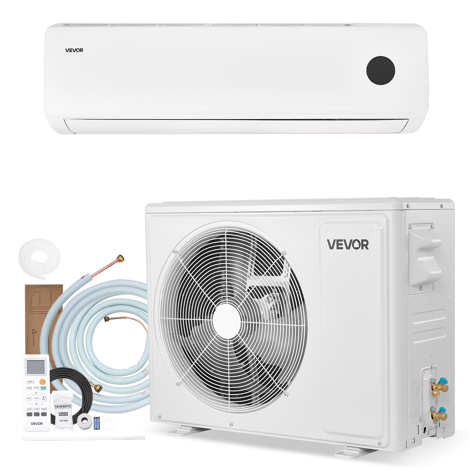 VEVOR Mini Split Air Conditioner 18000 BTU AC / 18400 BTU Heat 230V 19 SEER2