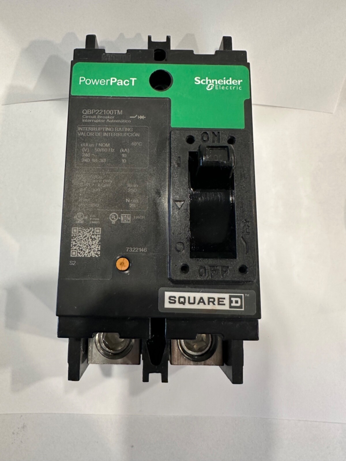 Breaker Schneider Electric -PowerPac T 100A  (square D) QBP22100TM -Molded Case 
