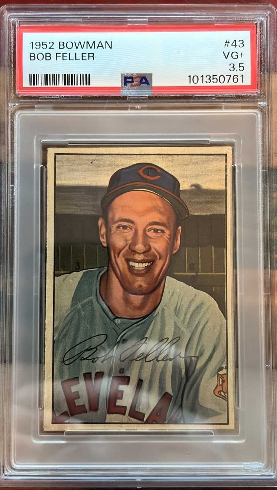 1952 Bowman Bob Feller #43 PSA 3.5 VG+ Cleveland Indians 1952 Bowman Bob Feller #43 PSA 3.5 VG+ Cleveland Indians
