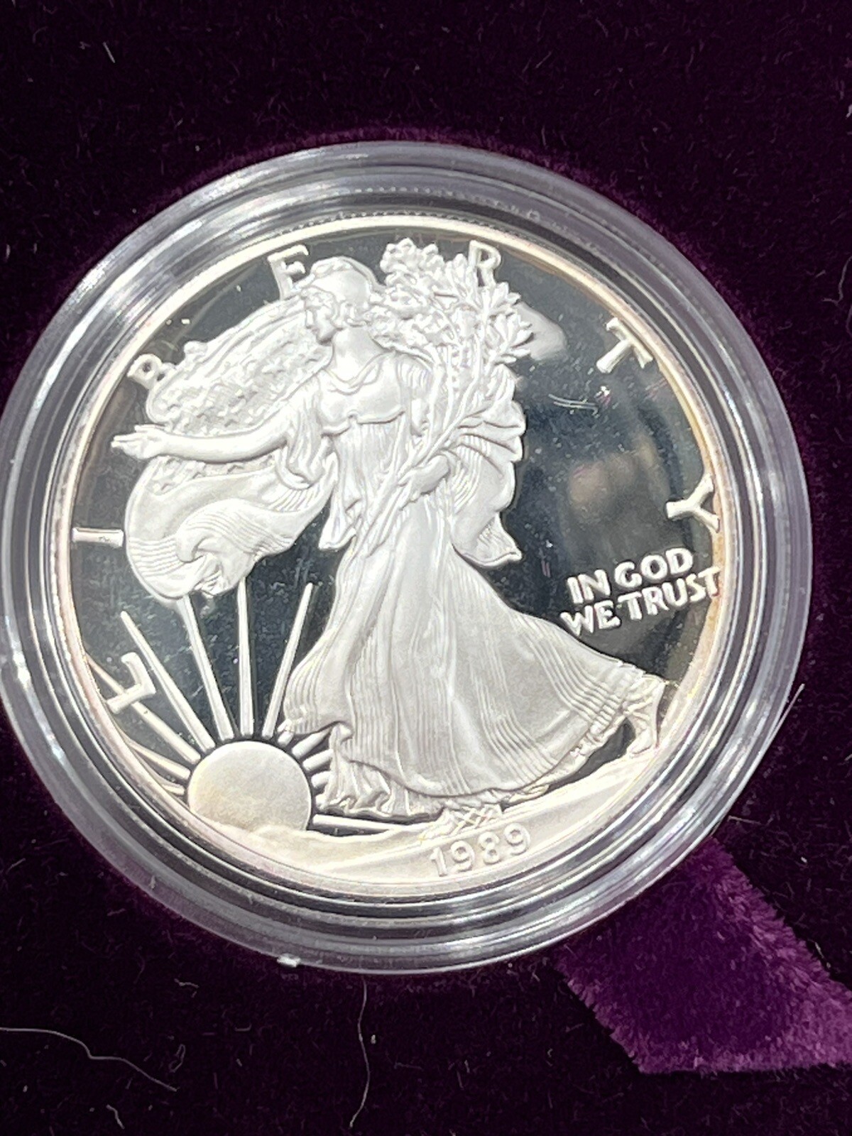 1989 S American Silver Eagle DEEP CAMEO PROOF, .999 Fine Silver, w/ Box and CoA 1989 S American Silver Eagle DEEP CAMEO PROOF, .999 Fine Silver, w/ Box and CoA