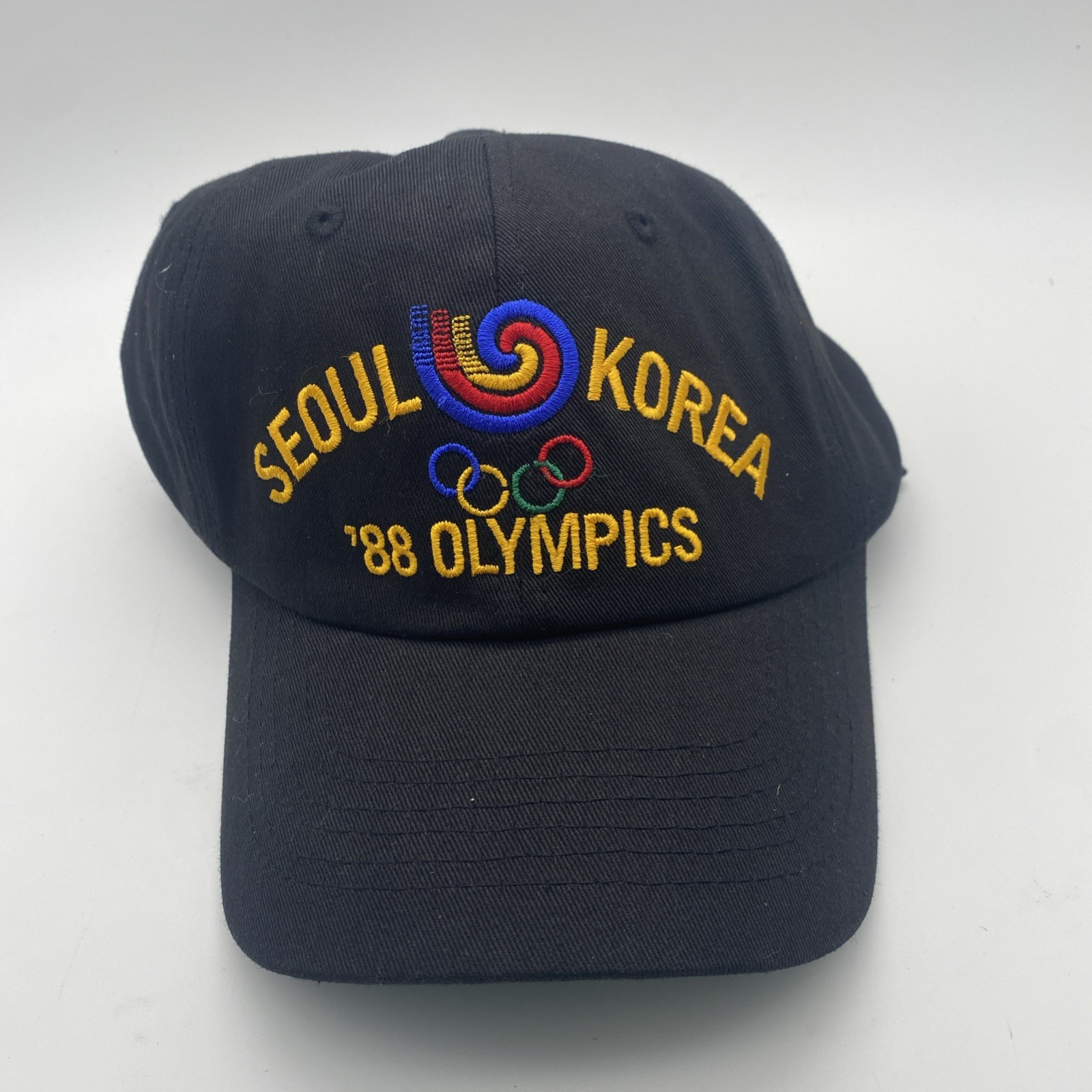 Vintage 1988 Seoul Korea Olympics Hat Strapback Black Cap Olympic Games NEW
