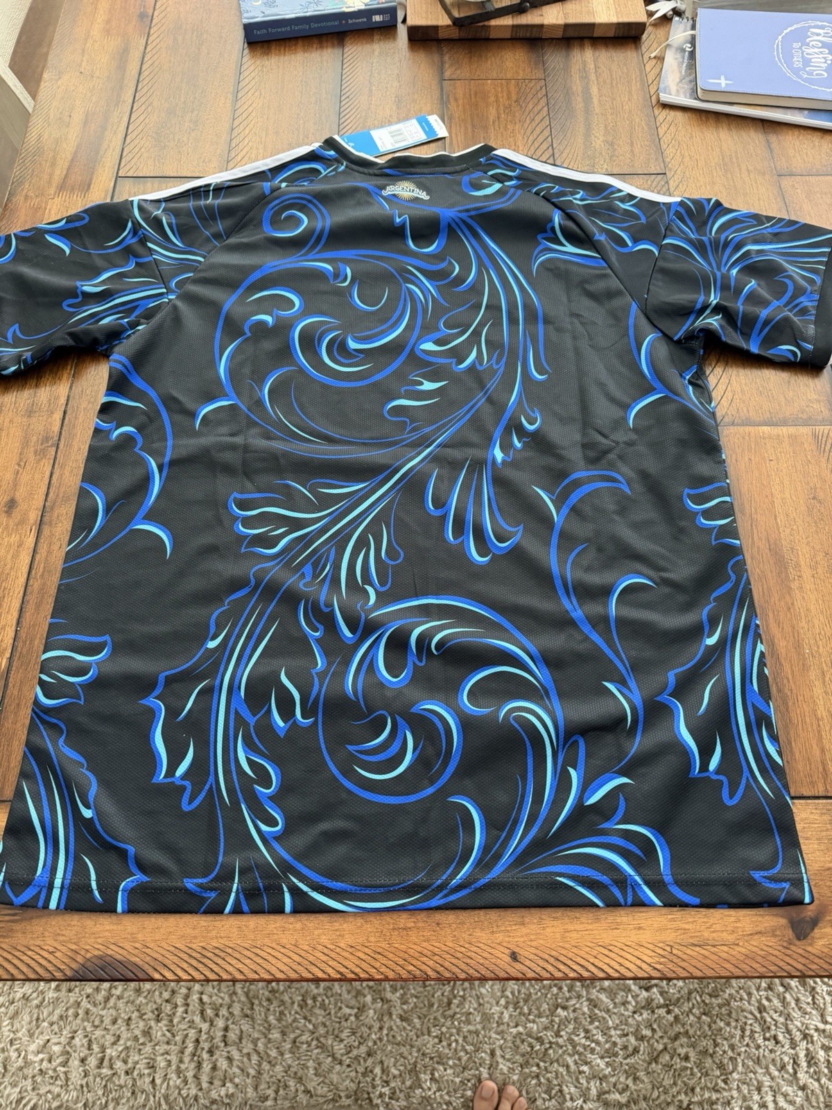 adidas Argentina AFA Team Soccer Jersey Black Blue Fan Apparel