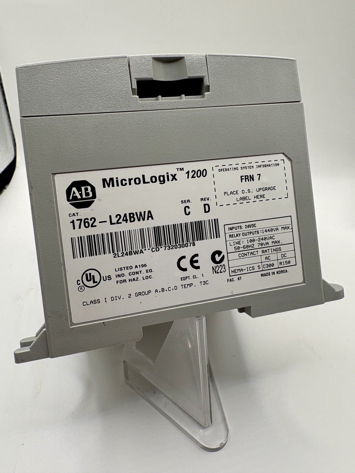 Allen-Bradley 1762-L24BWAR MicroLogix 1200 PLC Controller