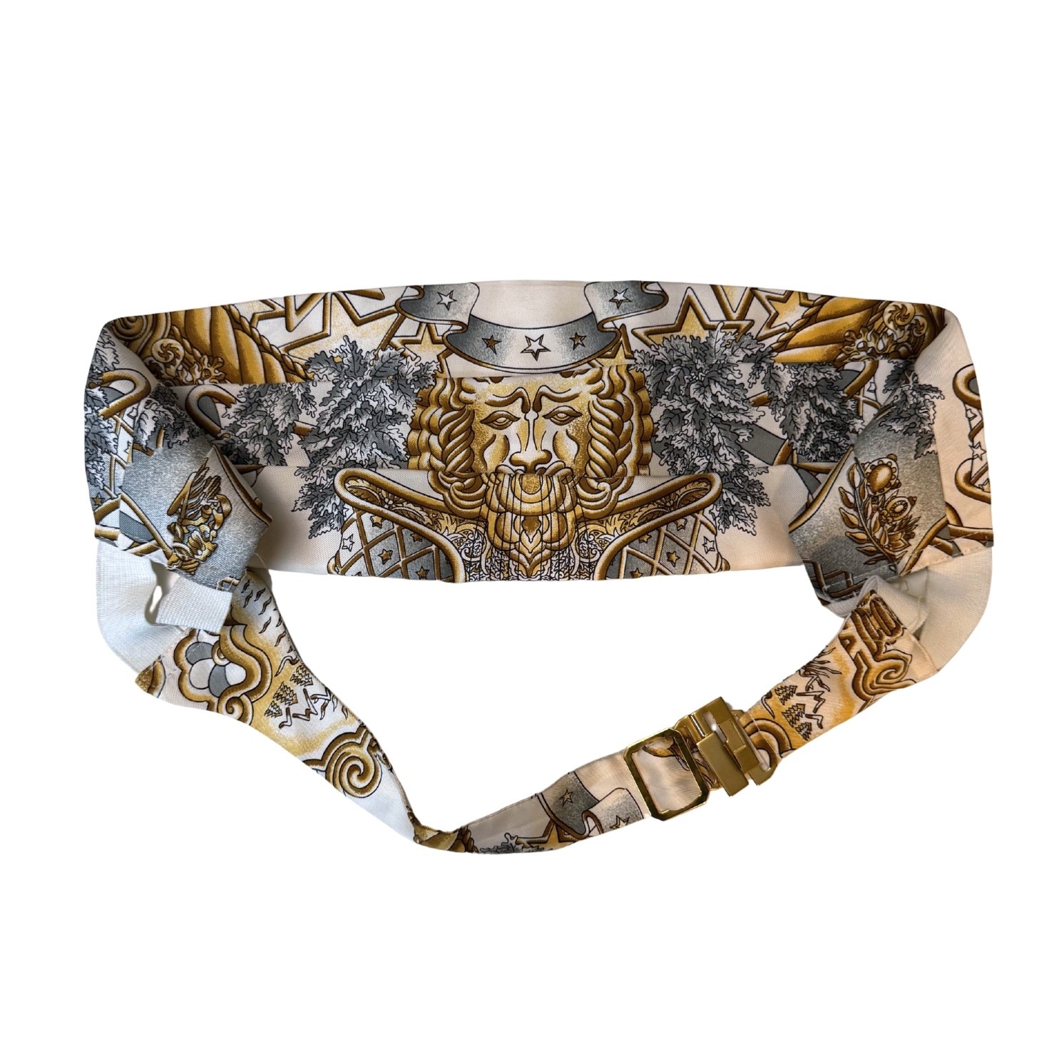 Vintage Authentic Hermes Paris Silk Cummerbund Joachim Metz Print Sz 48