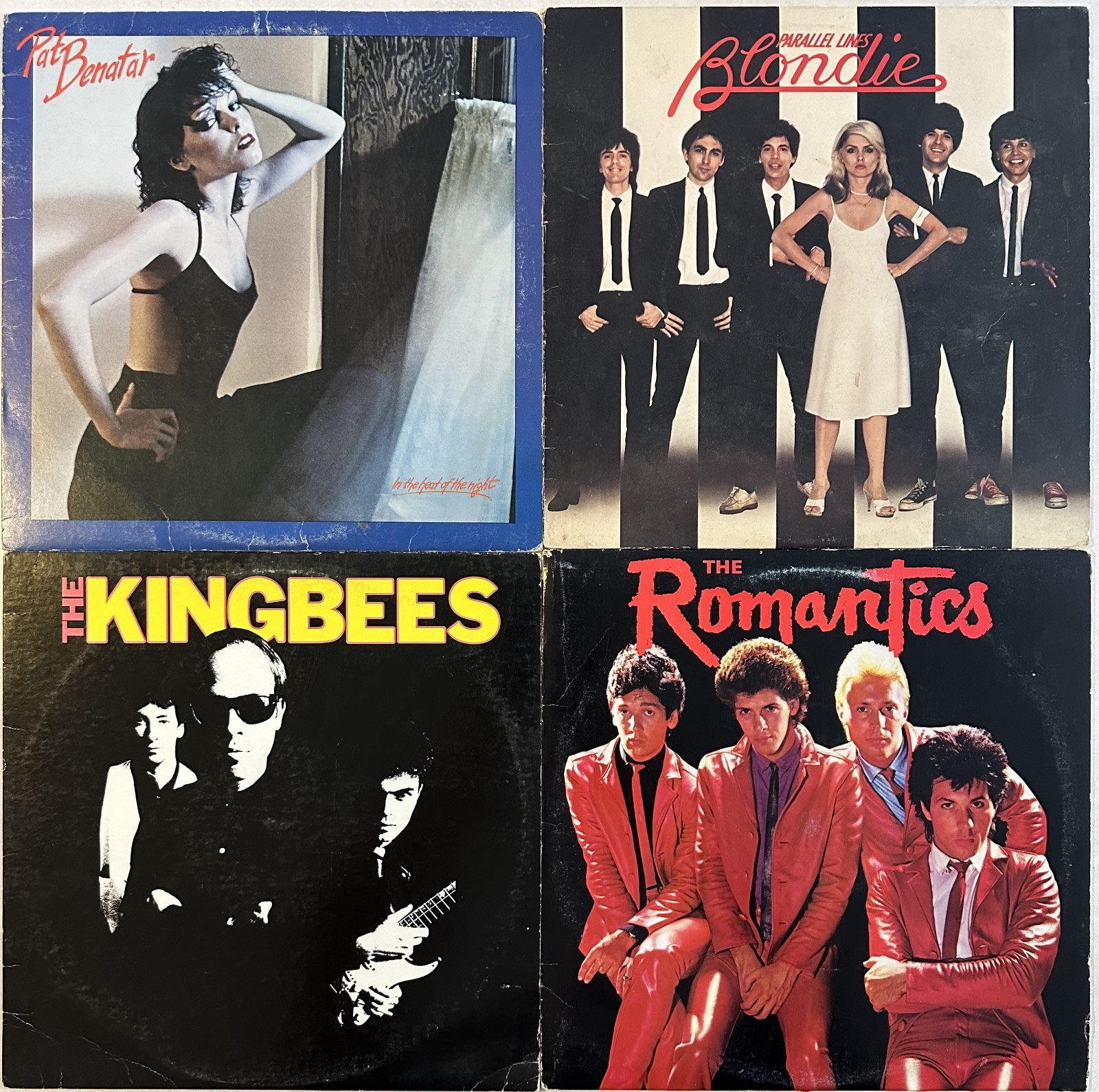 70s & 80's ROCK 4 vinyl LP lot- Pat Benatar - Blondie - Kingbees - The Romantics