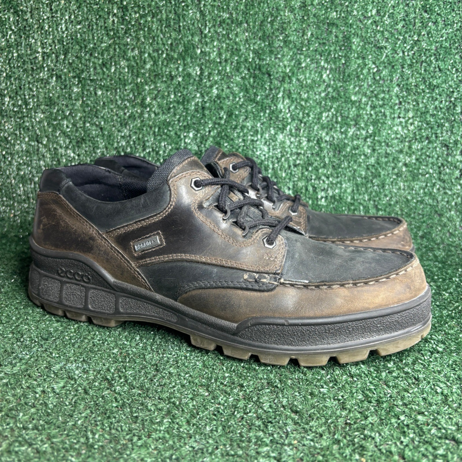 ECCO Track II Gore-Tex Waterproof Leather Rugged Heritage Oxford Brown Mens 12