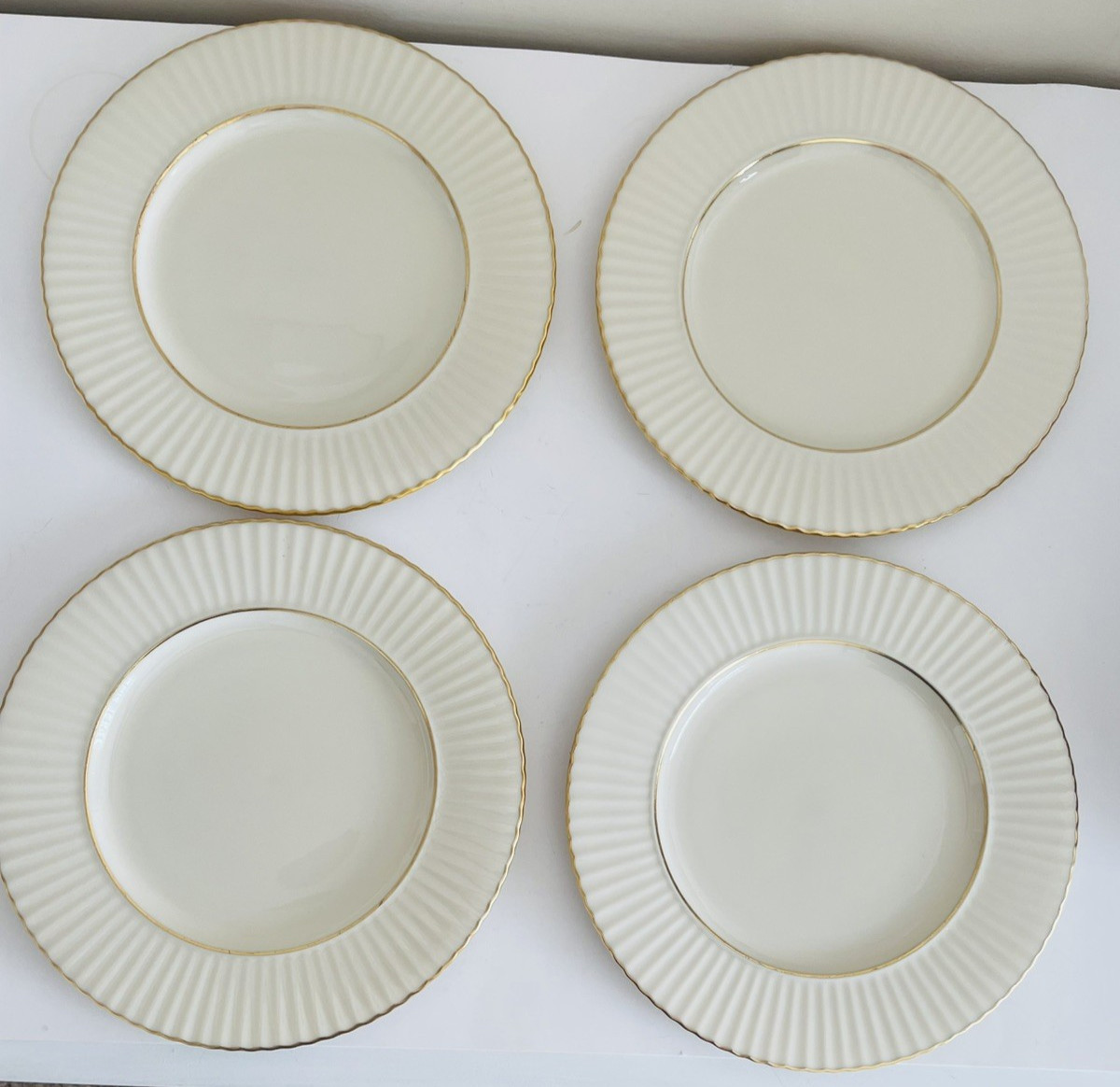 Set of 4 Lenox China Temple Collection CITATION GOLD 11 in Dinner Plates