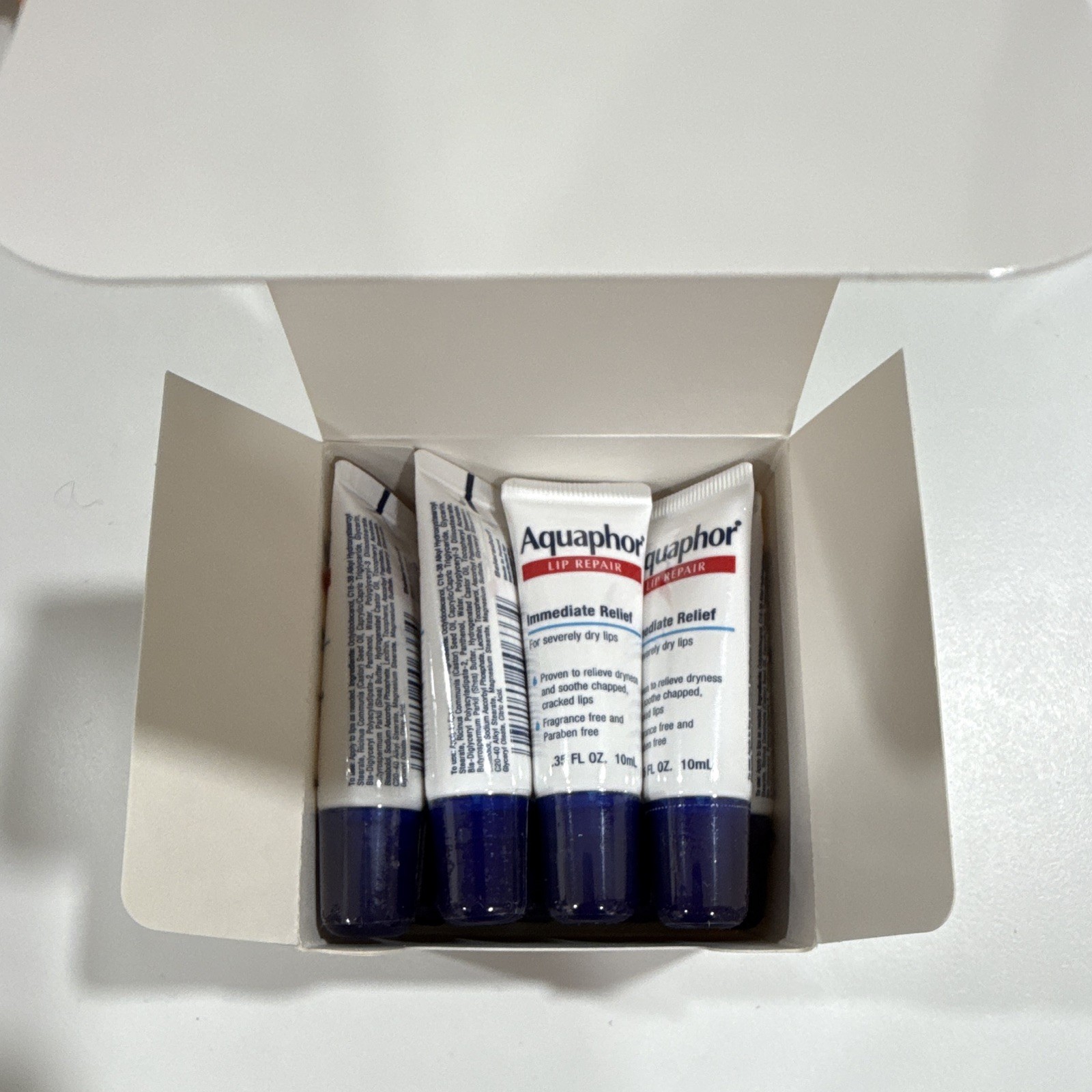 12 PACK Aquaphor Lip Repair Immediate Relief Lip Balm, Fragrance-Free 0.35 fl oz
