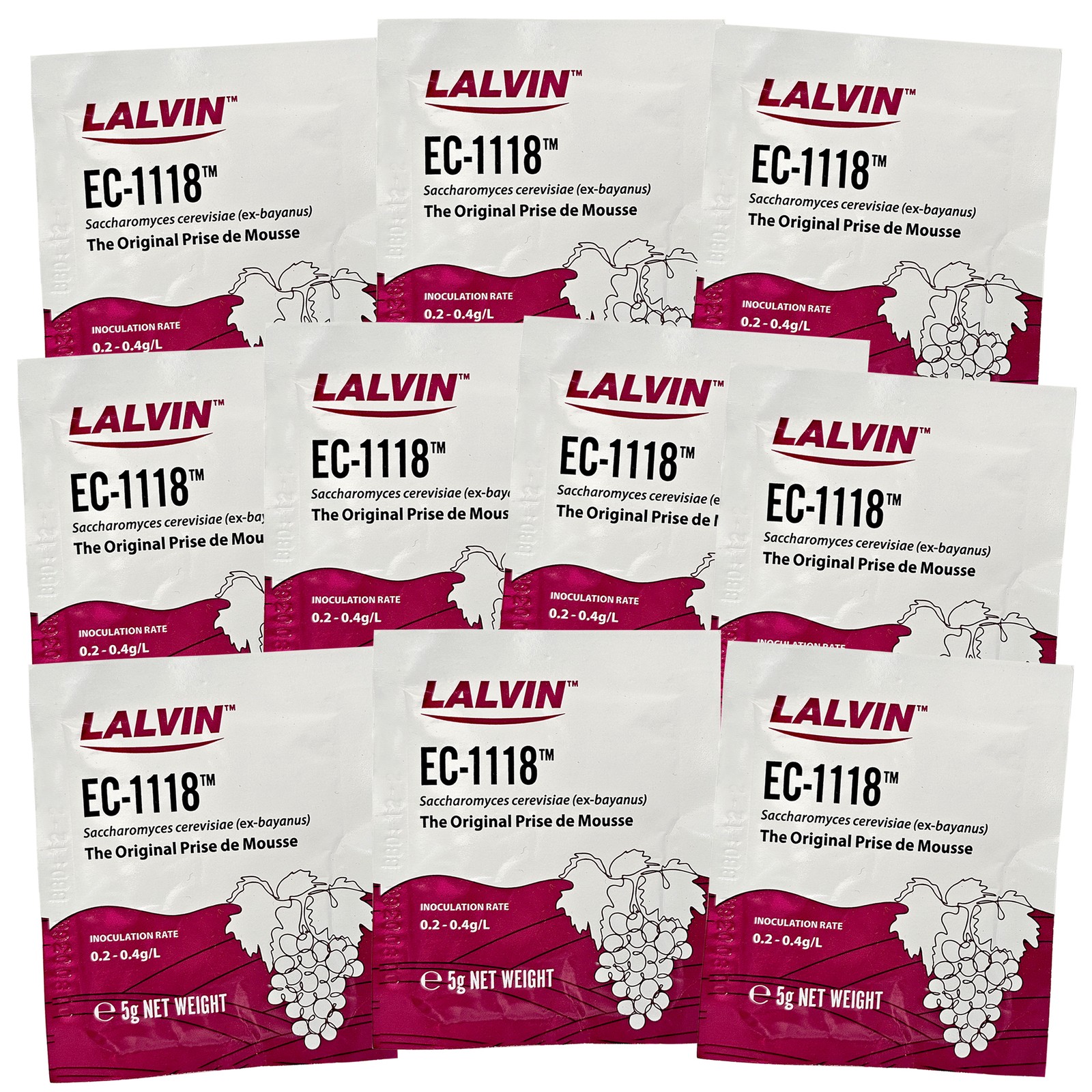 Lalvin EC-1118 Saccharomyces bayanus (10 Packs) Lalvin EC-1118 Saccharomyces bayanus (10 Packs)