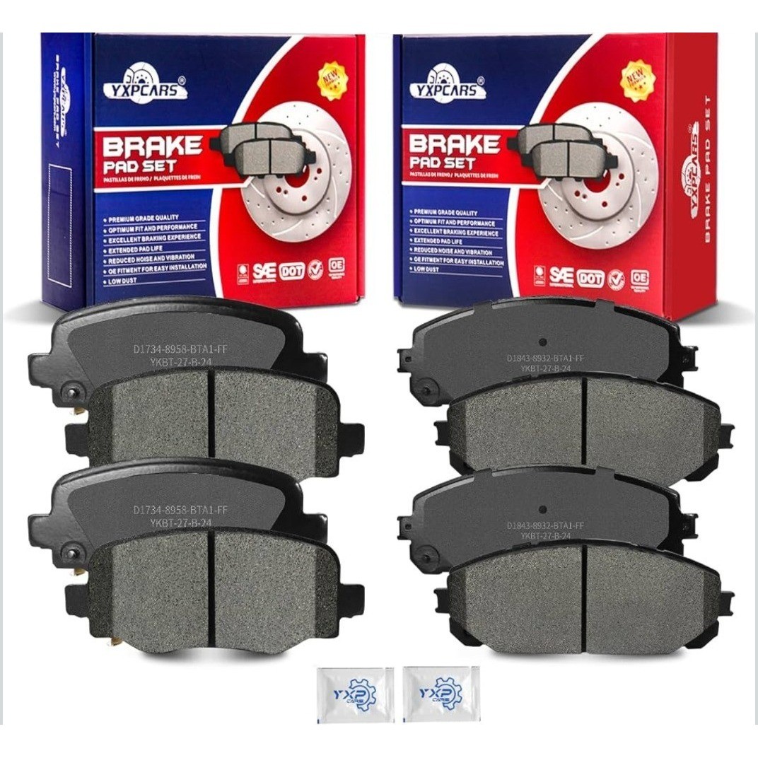 Ceramic Brake Pads Front Rear Jeep Cherokee 2014-2022 D1734 D1843 8pc Set