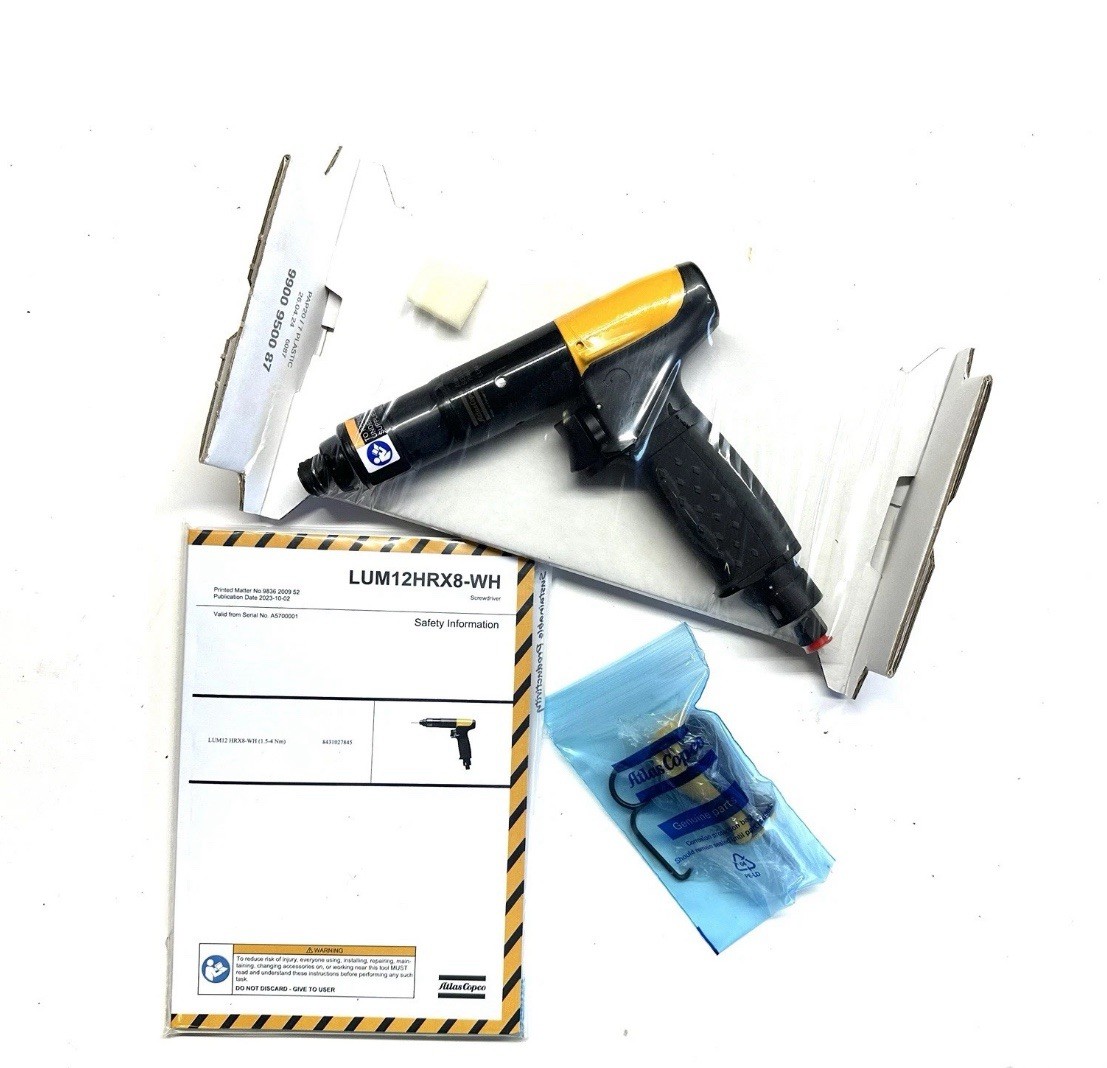***NEW*** Atlas Copco LUM12 HRX8-WH Pneumatic Shut off Screwdriver Aircraft Tool