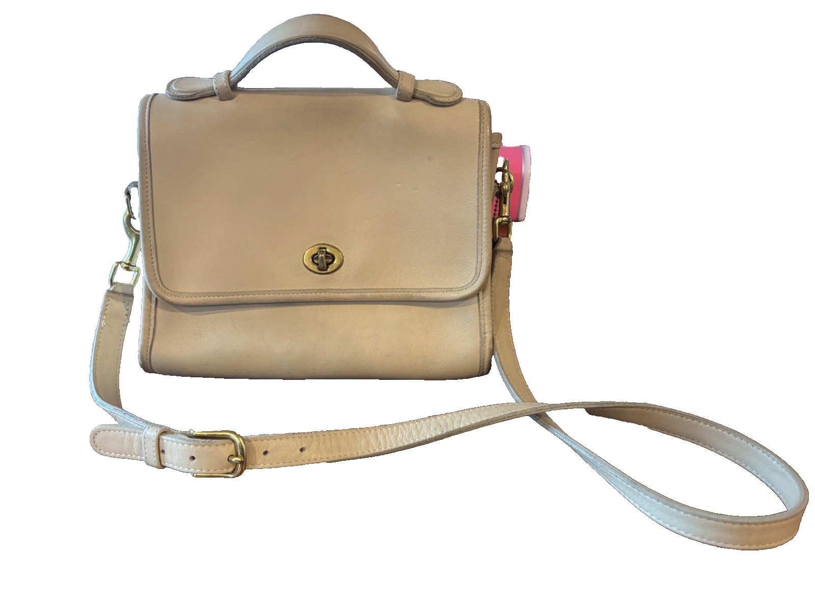 Coach K8p 9870 Court Bag Vintage Tan Leather Y2K 90s Fashion w Hang Tag & Strap Coach K8p 9870 Court Bag Vintage Tan Leather Y2K 90s Fashion w Hang Tag & Strap