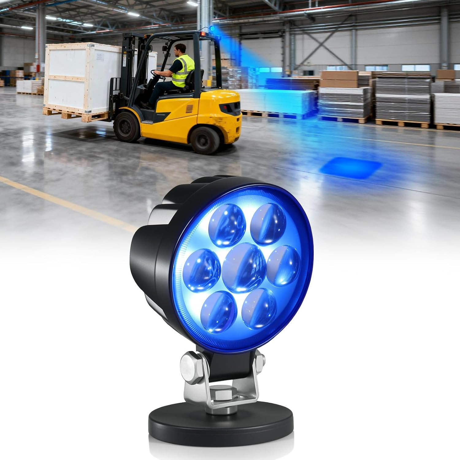 LED Blue Spot Forklift Safety Light with Magnetic Mount Warning