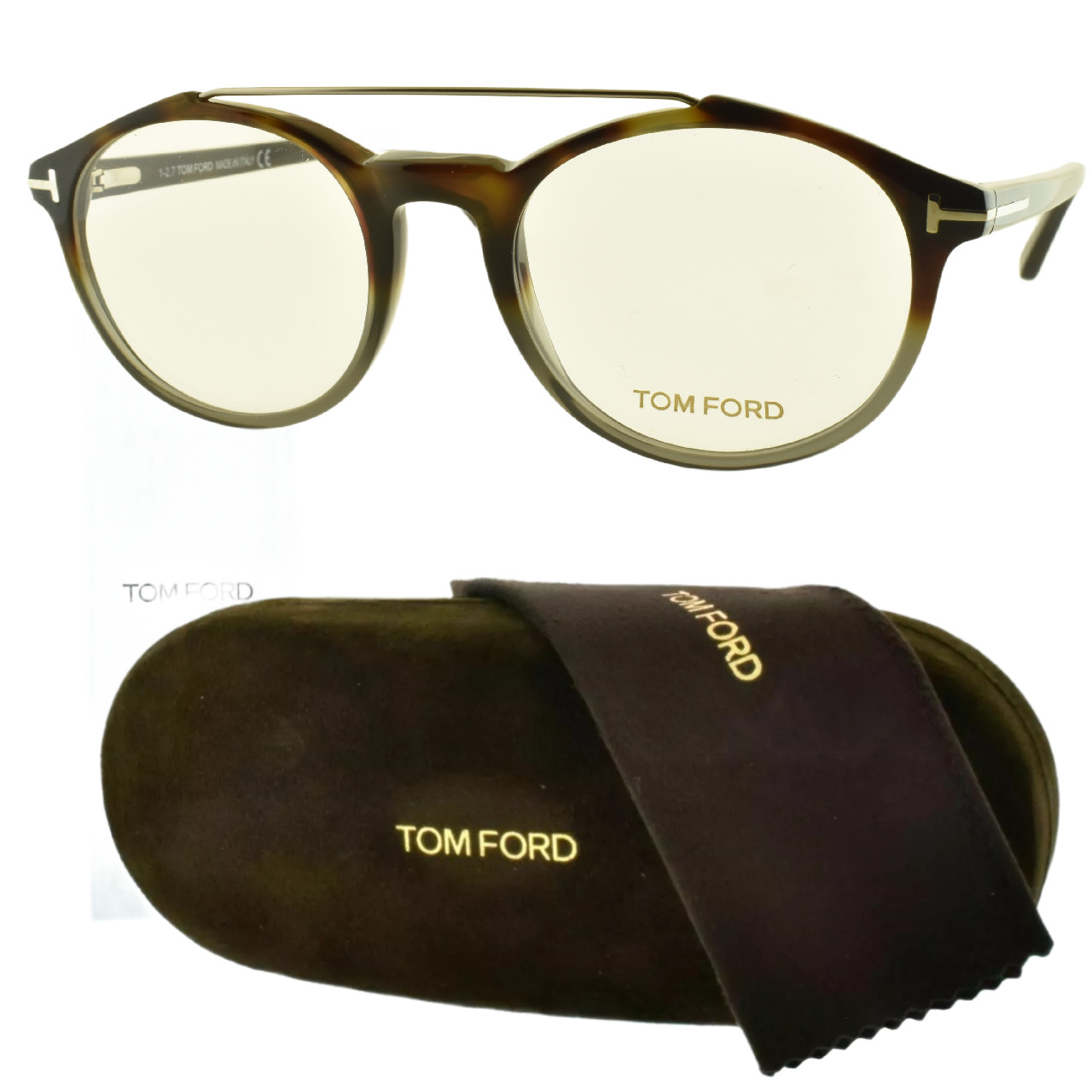 NEW TOM FORD TF5455 055 Drak Havana/Shaded Gray Oval Optical Frame Eyeglasses
