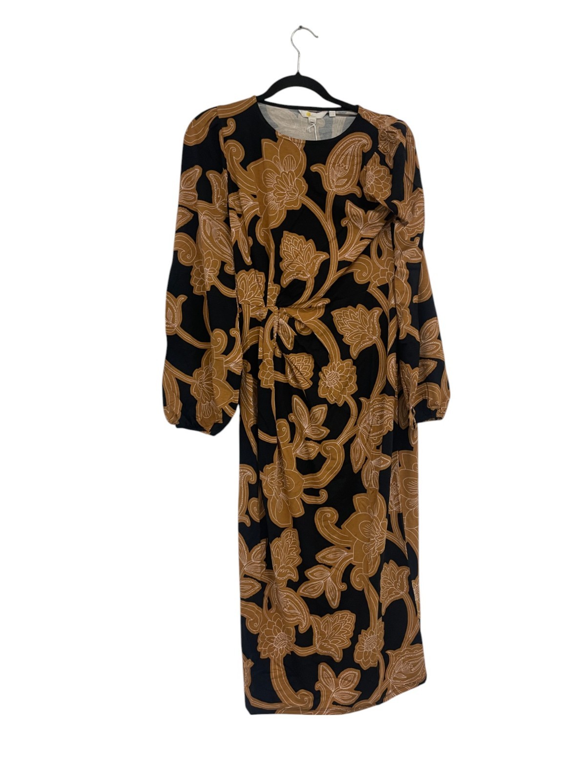 Boden Womens Midi Dress Butterscotch UK 10 US 6 Paisley Jersey Knot D0431 NWT