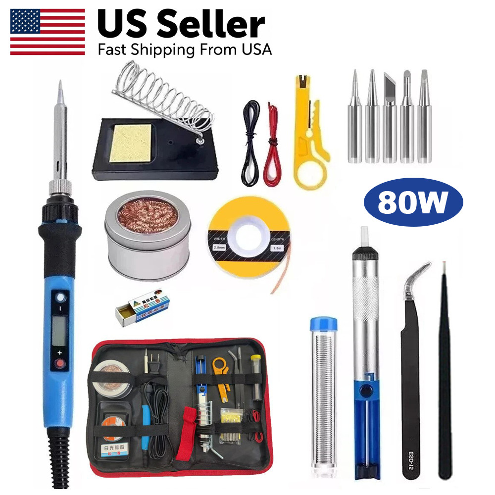 80W Electric Soldering Iron Welding Gun Tool Repair Solder Wire Desoldering Pump