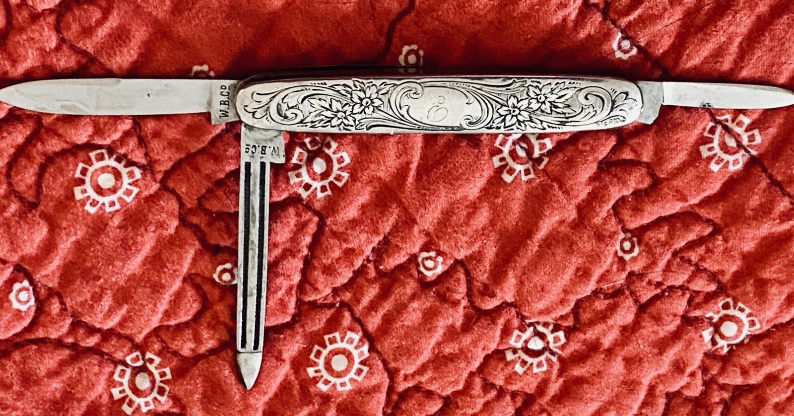 Rare Antique W. B. Co. Sterling Silver Housed Pocket Knife 29 Grams England Rare Antique W. B. Co. Sterling Silver Housed Pocket Knife 29 Grams England