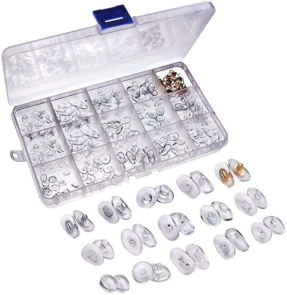 US Ship 150 Pairs Ultra-Soft PVC Nose Pads for Eyeglasses Screw in Nosepads Kit US Ship 150 Pairs Ultra-Soft PVC Nose Pads for Eyeglasses Screw in Nosepads Kit