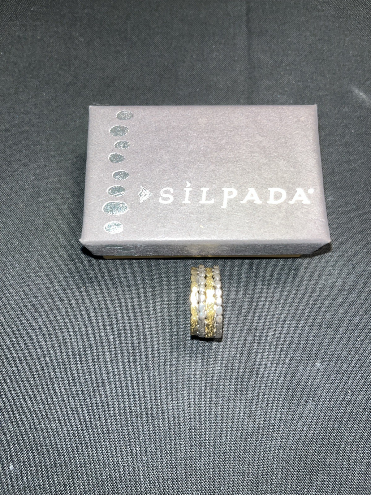 Vin.Silpada Stacked Metals Ring R3477 Brass & Sterling Silver Sz 8