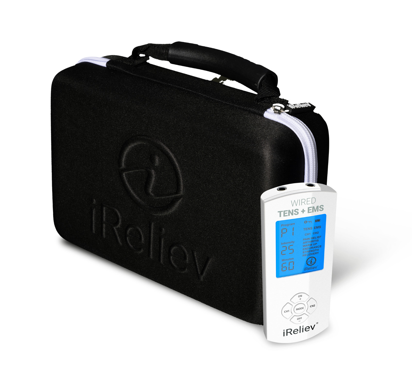 iReliev Premium TENS Unit + EMS Muscle Stimulator Pain Relief &Recovery