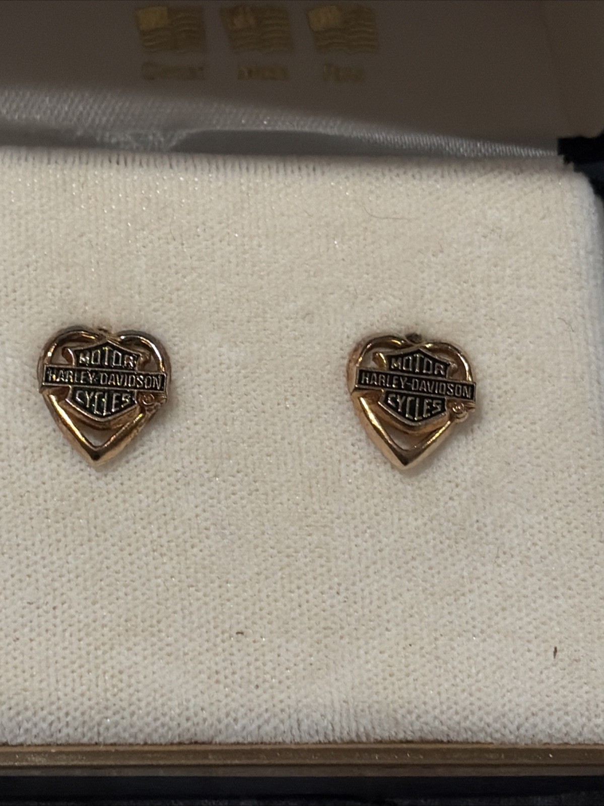 10 Carat Harley Davidson Earrings And Original Box Never Wore