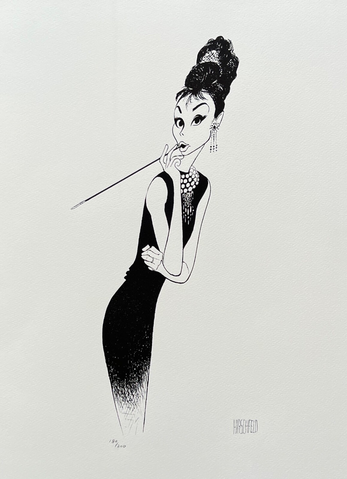 AL HIRSCHFELD AUDREY HEPBURN Facsimile Signed Limited Edition Lithograph Art