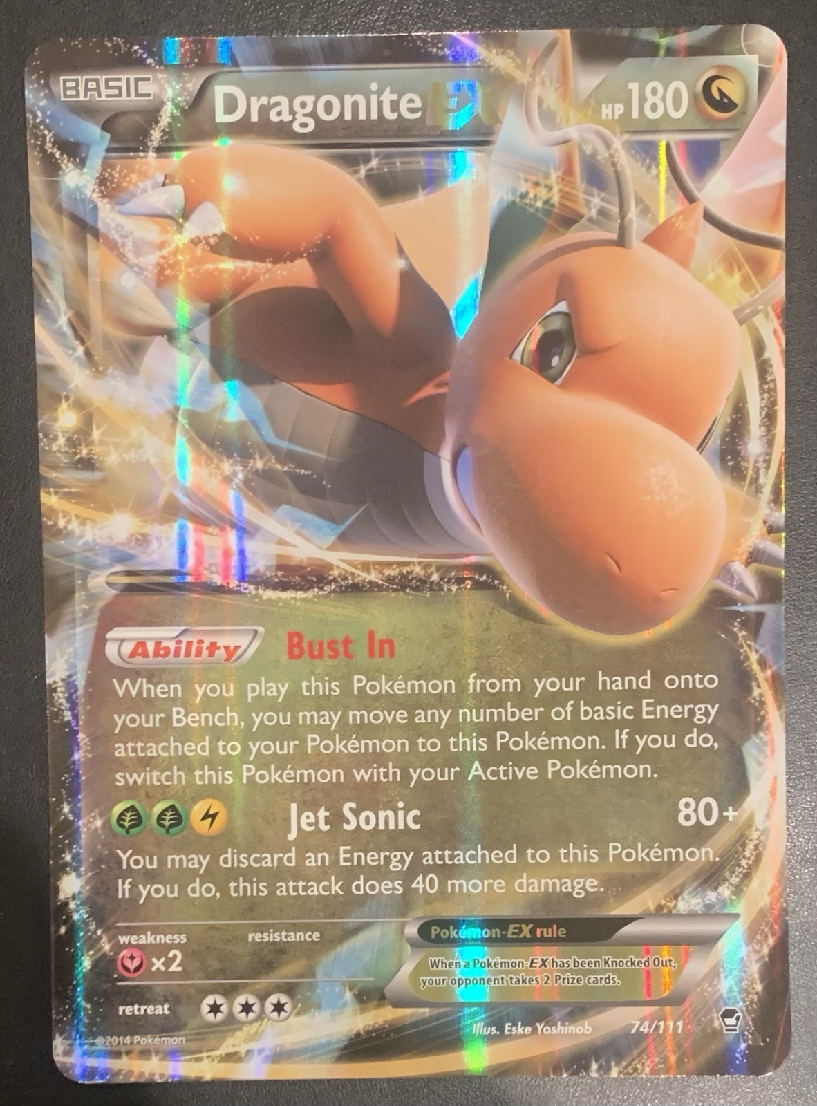 2014 Pokemon XY Furious Fists Dragonite JUMBO Promos EX Holo Rare #74/111 NM 2014 Pokemon XY Furious Fists Dragonite JUMBO Promos EX Holo Rare #74/111 NM