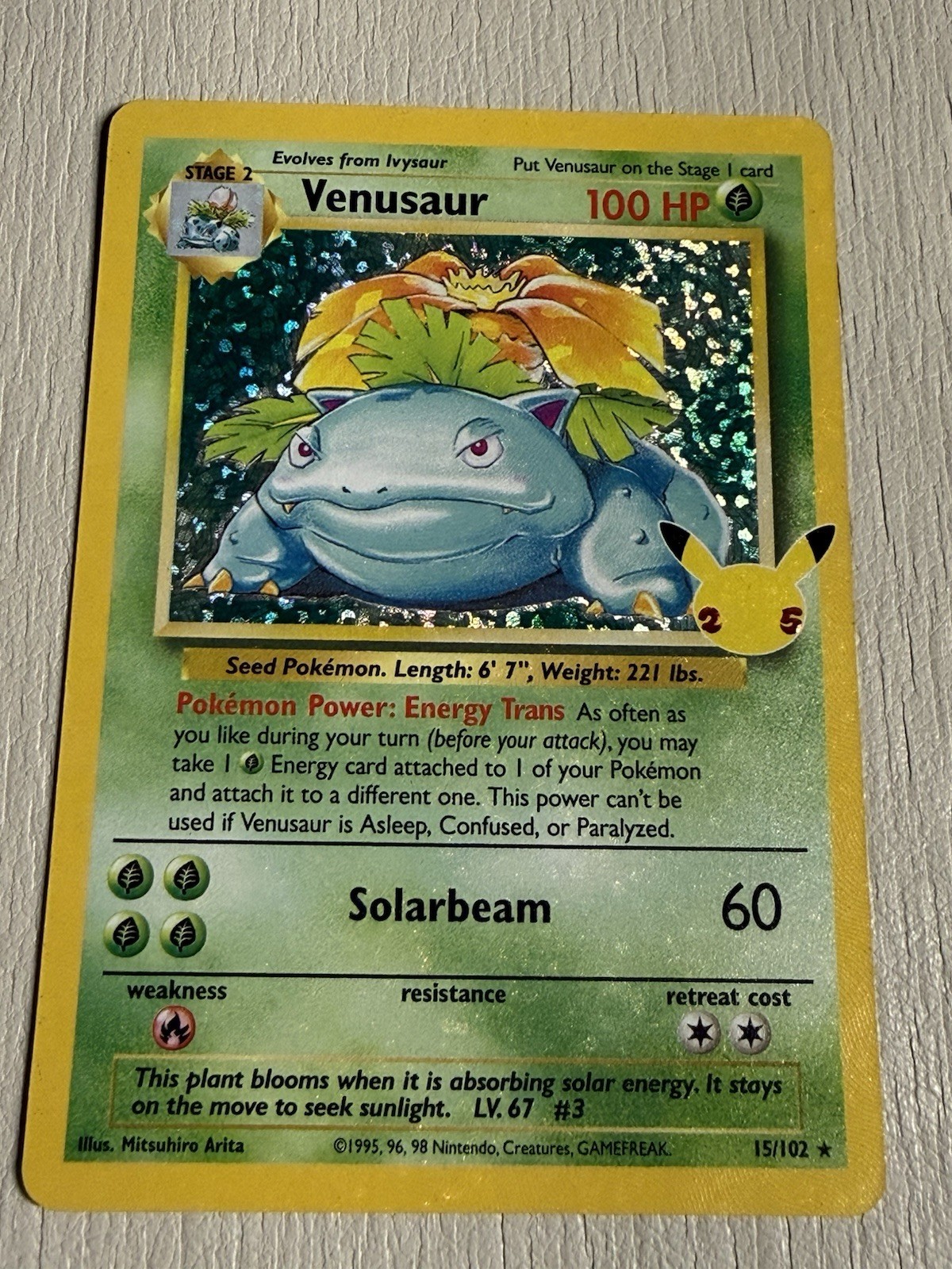 Venusaur 15/102 Celebrations: Classic Collection Holo Venusaur 15/102 Celebrations: Classic Collection Holo
