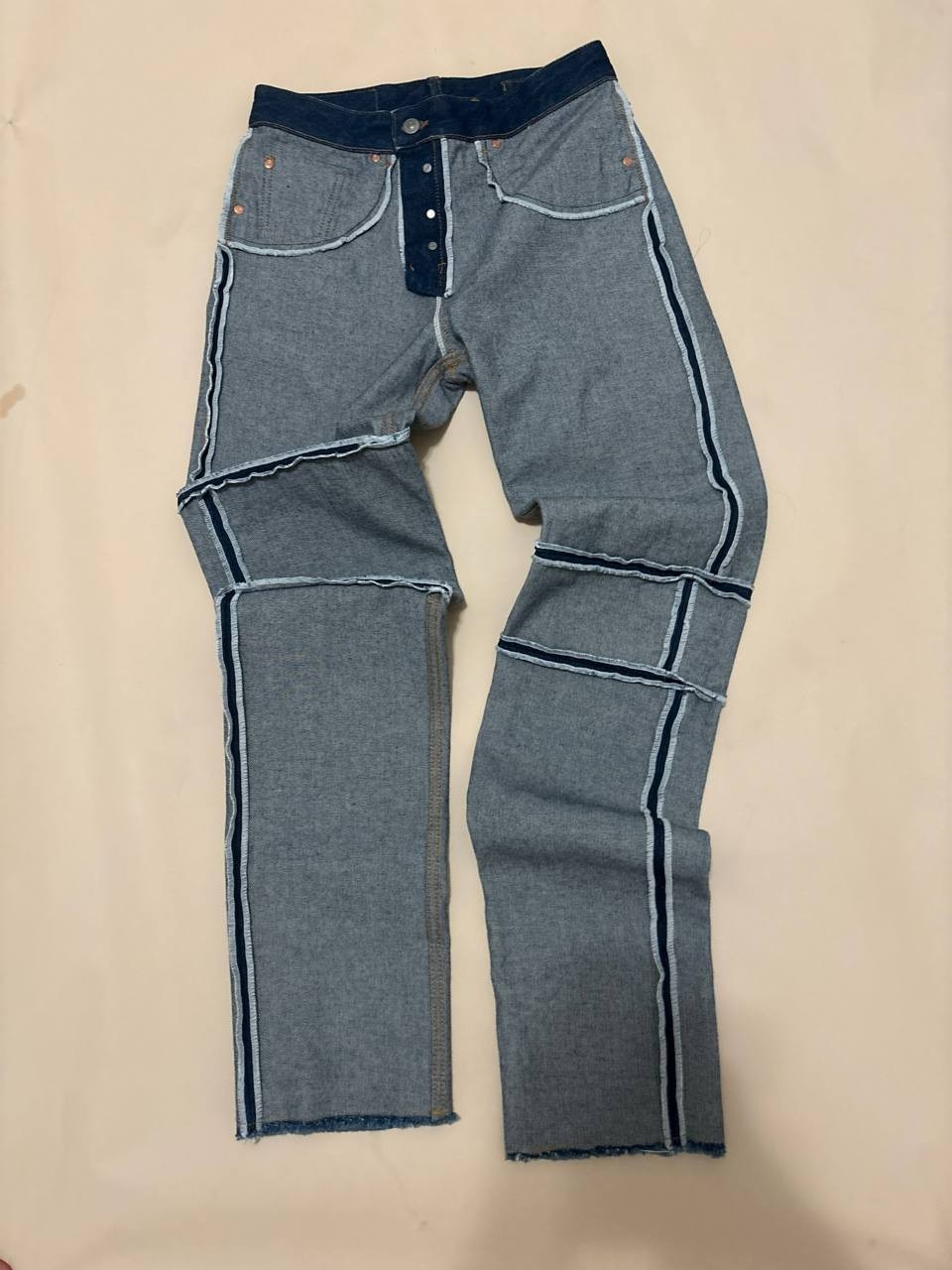 MM6 Maison Margiela Inside-Out Jeans Women\'s XS Indigo Deadstock
