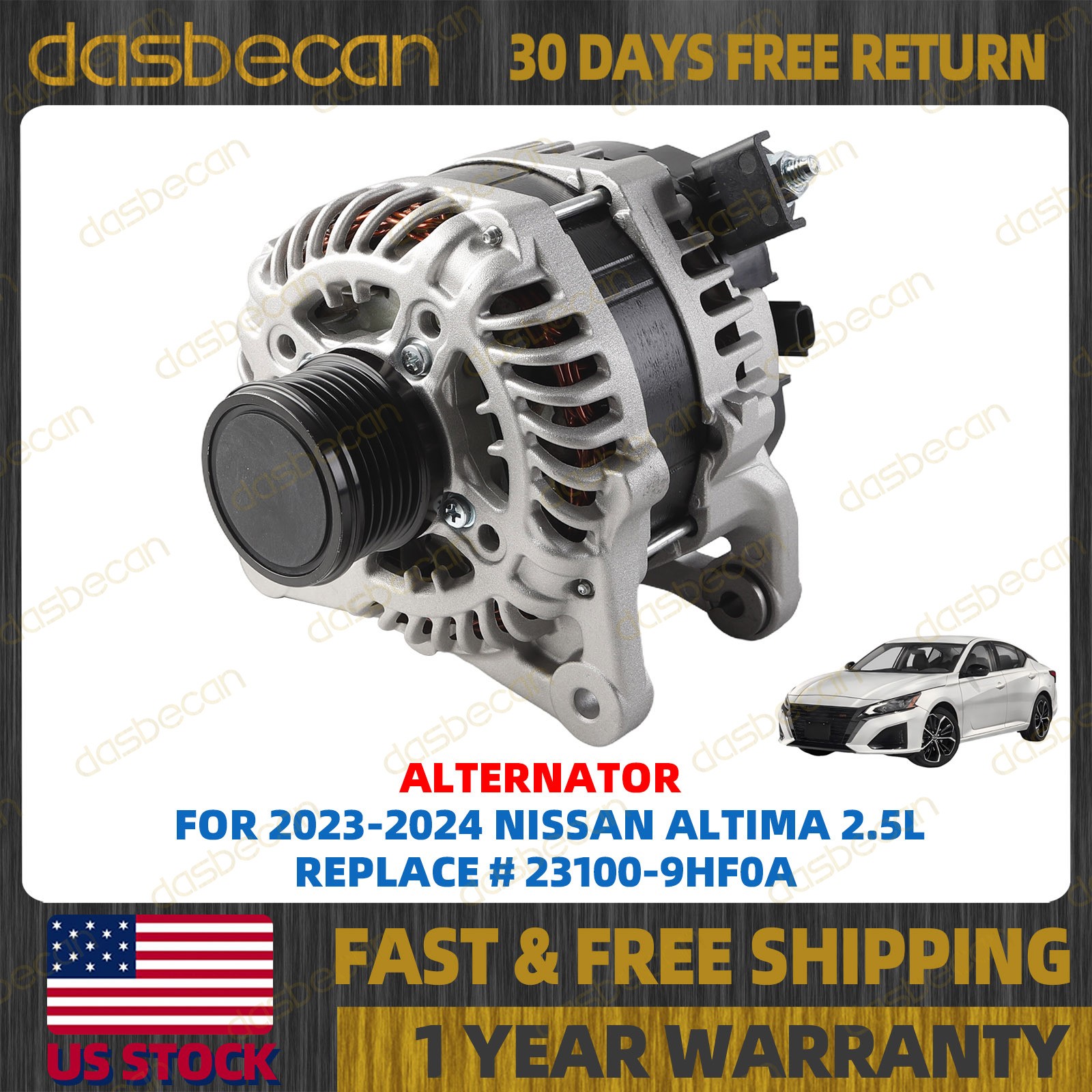 New Alternator For 2023-2024 Nissan Altima 2.5L 12V 150A 6-Groove 23100-9HF0A New Alternator For 2023-2024 Nissan Altima 2.5L 12V 150A 6-Groove 23100-9HF0A
