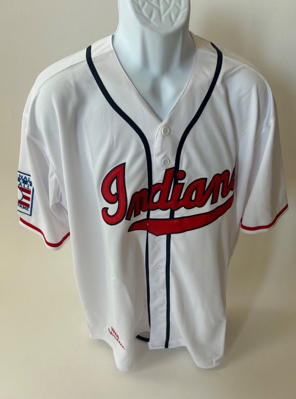 Bob Feller # 19 Cleveland Indians 1948 HOF MLB Jersey Size Extra Large Bob Feller # 19 Cleveland Indians 1948 HOF MLB Jersey Size Extra Large