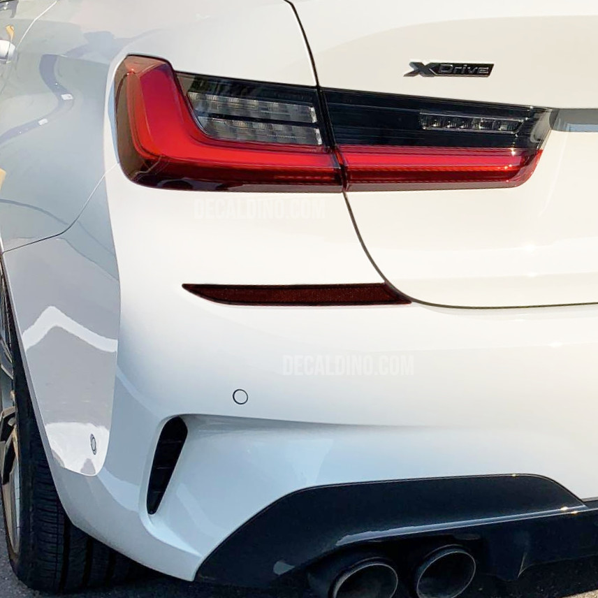Fits BMW G20 MSport 3 Series 2019-2022 Rear Reflector Overlay Dark Tint - Smoke