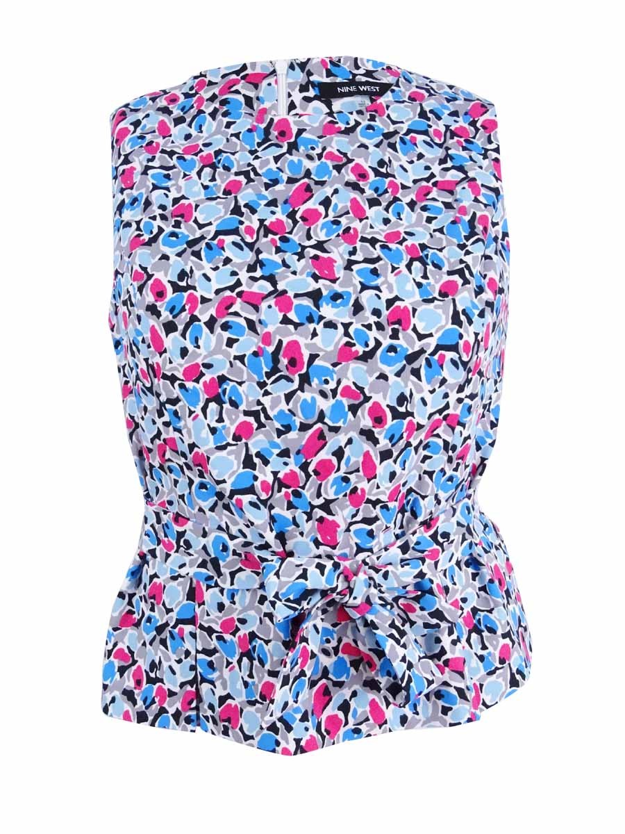 Nine West Women's Plus Size Belted Peplum Top Nine West Women's Plus Size Belted Peplum Top