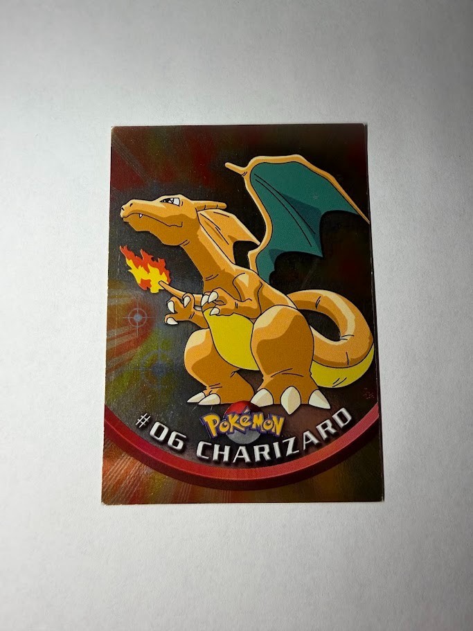 Topps Pokemon #06 Charizard Holo Foil TV Animation Series 1 - Blue Logo - LP