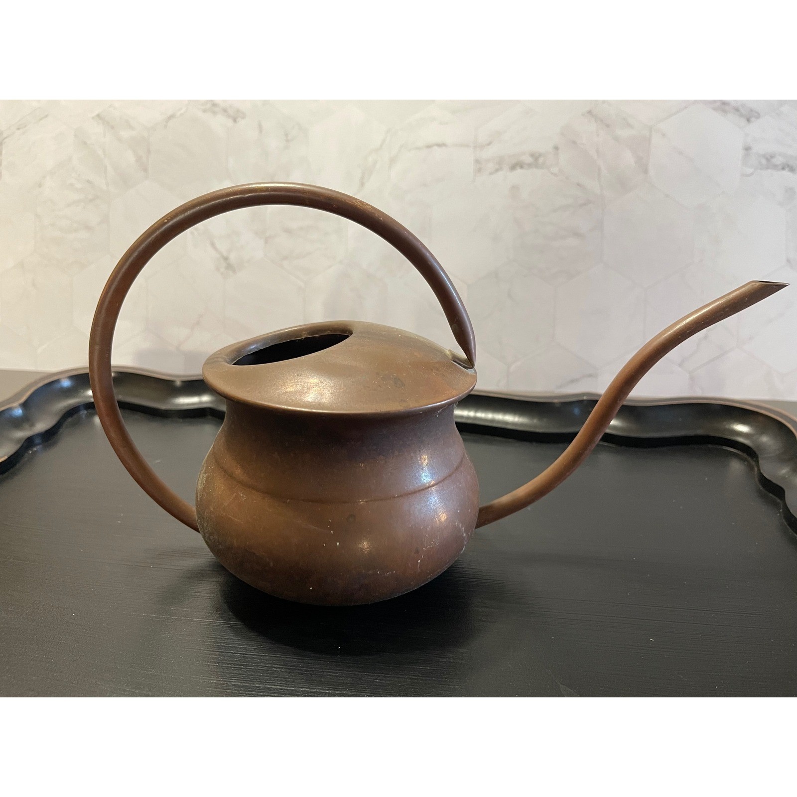 Vintage Copper Watering Can Long Gooseneck Spout Indoor Plant Mister Decorative