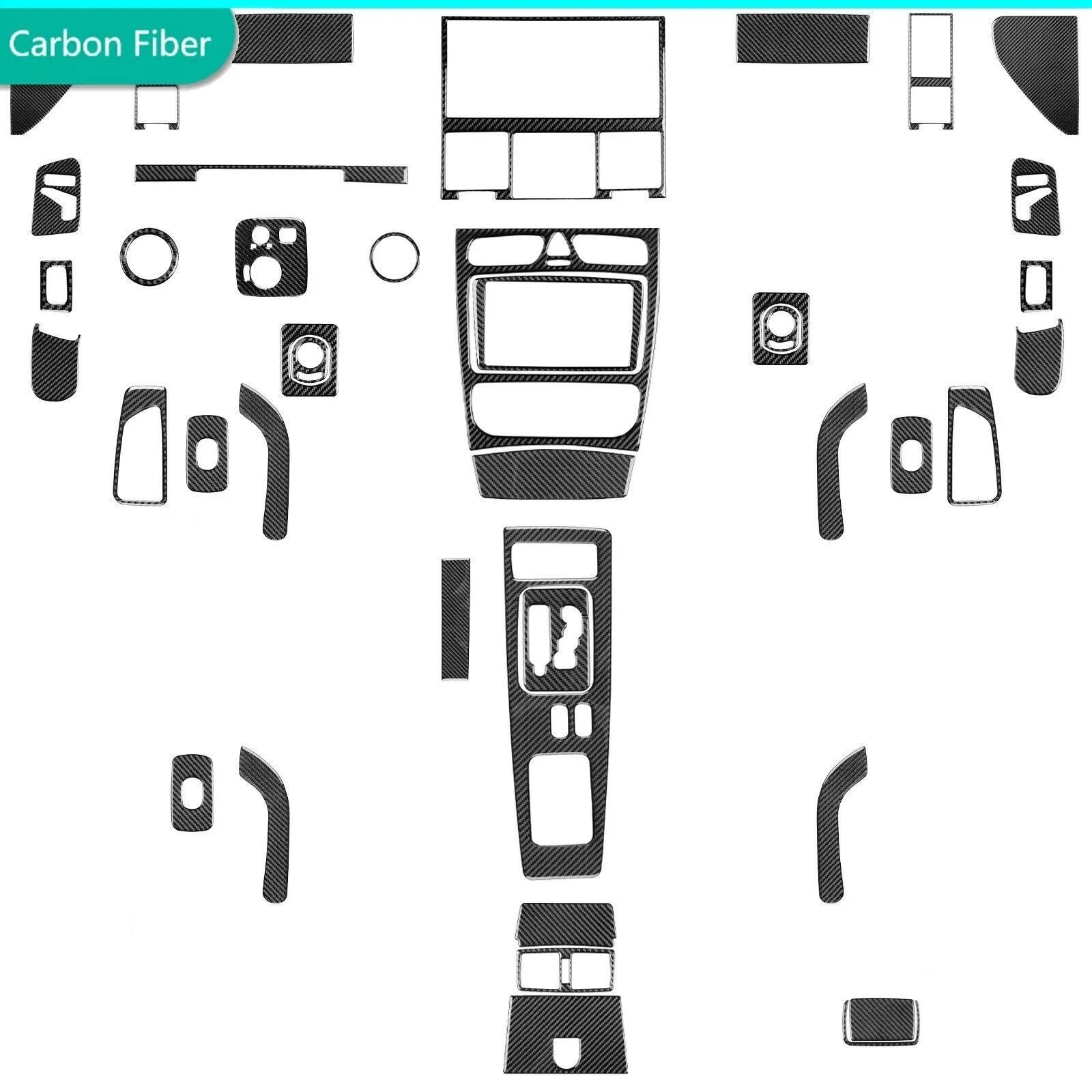 38Pcs Real Carbon Fiber Kits Full Interior Trim For Benz G-Class G63 W463 13-18