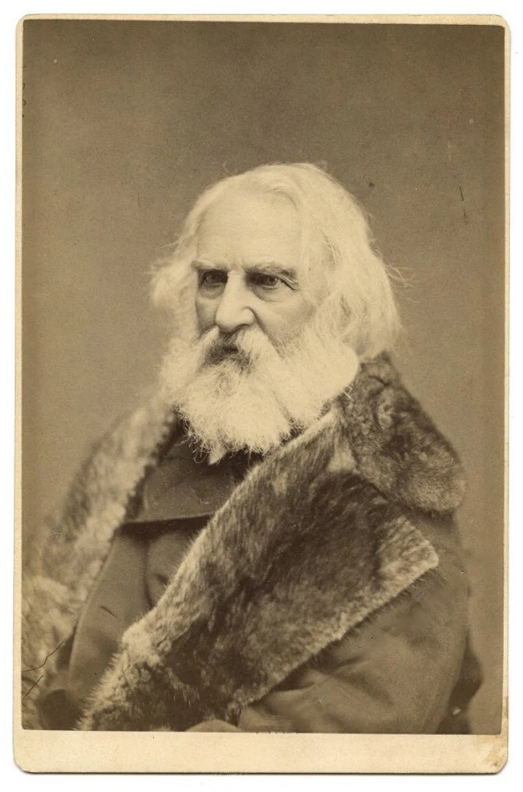 FINE Cabinet Card Photo of HENRY WADSWORTH LONGFELLOW Boston c1880 Famous FINE Cabinet Card Photo of HENRY WADSWORTH LONGFELLOW Boston c1880 Famous