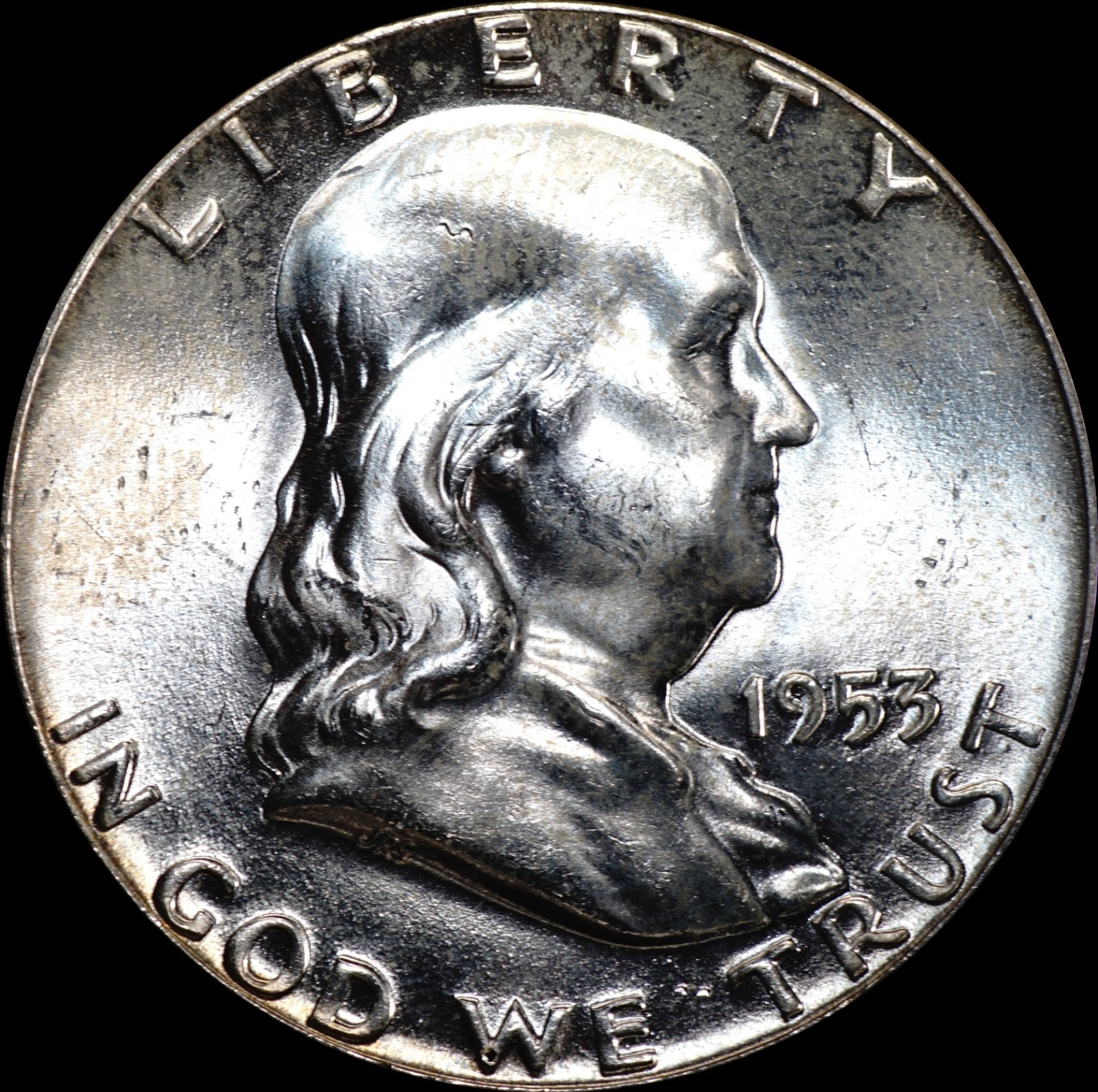 1953 Franklin Silver Half Dollar CHOICE UNC, Mult. Ship Free, As Shown, 593