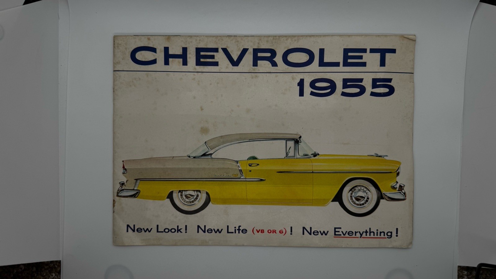 Original 1955 Chevrolet Sales Brochure Bel Air Two-Ten V8 Vintage DN79
