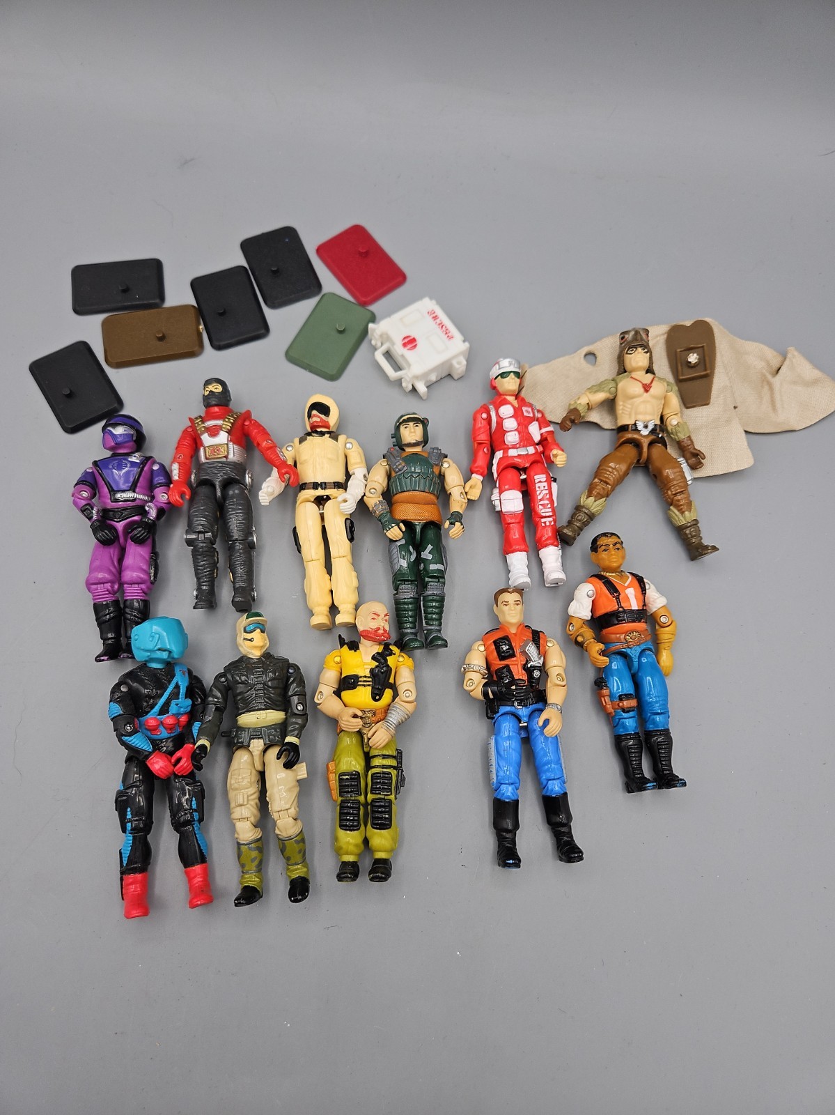 Gi Joe 80s ARAH VTG Figures  Accessories Lot 11 Viper Taurus Falconer Red Dog