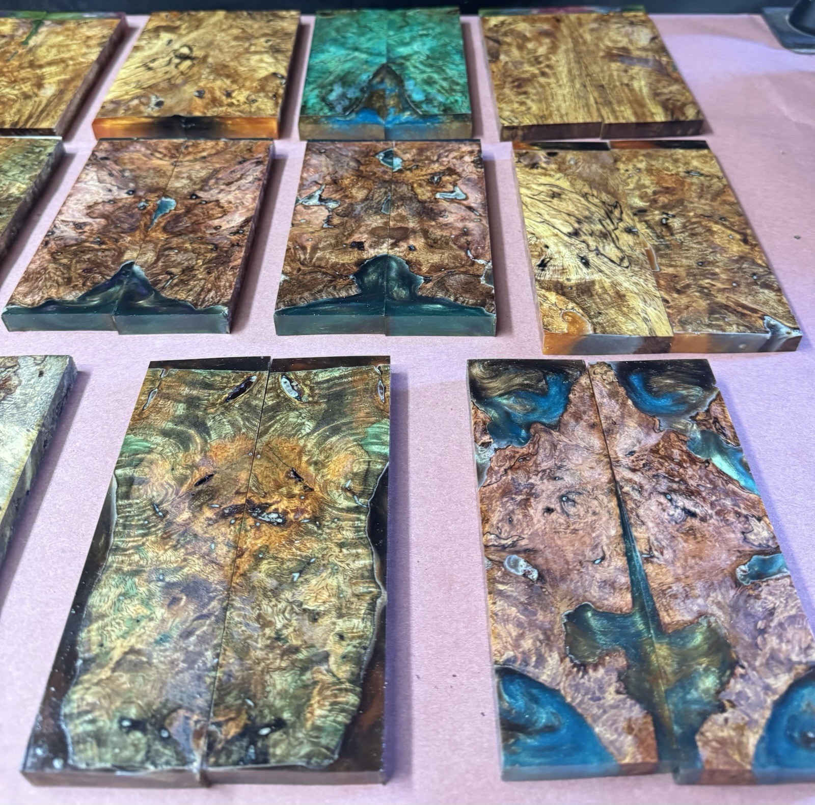STABILIZED HYBRID MANGO BURL,KNIFE SCALE,TOOL HANDLE, This Sell Is For 1 Pair
