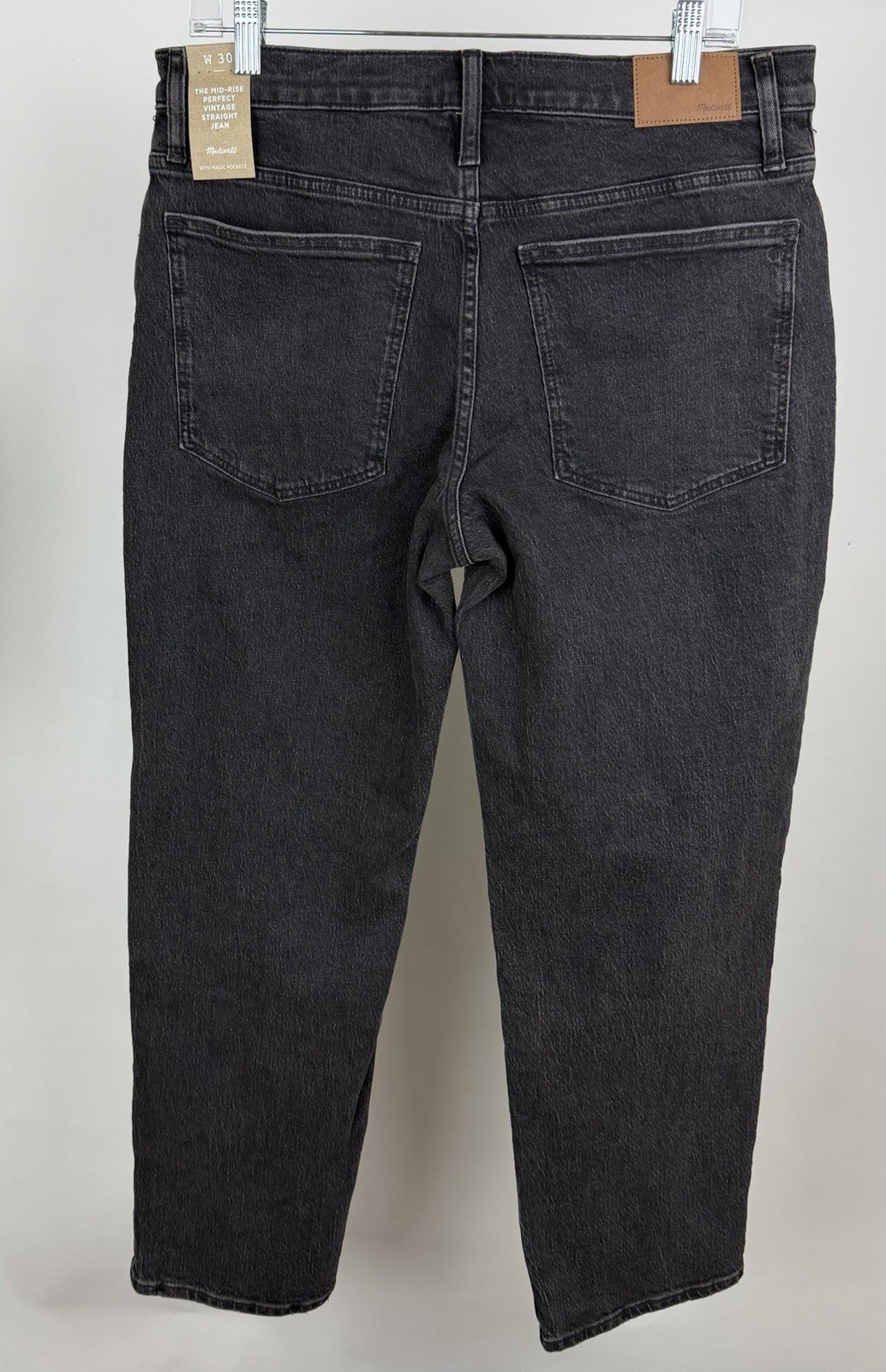 Madewell Jeans Womens 30 NWT Mid Rise Perfect Vintage Straight Jean Black Denim